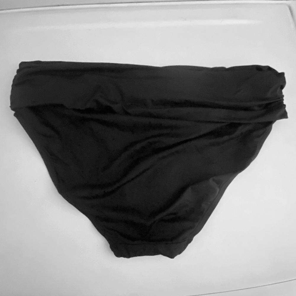 NWT LAUREN RALPH LAUREN BLACK FOLDOVER BIKINI BOTTOMS SIZE 10 BEACH POOL SWIM - Picture 2 of 4